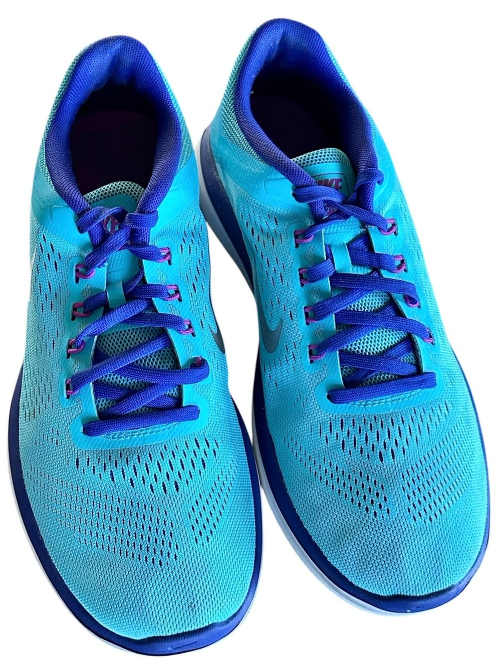 Nike Blue Flex 2016 Run Sneakers Running Shoes Women’s Size 9 - Picture 2 of 12